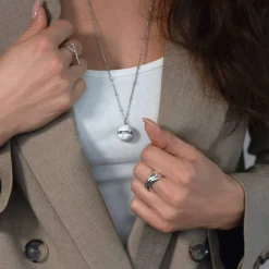 Bague argent 925 3 anneaux mobiles entrelacés