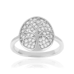 Bague argent 925 arbre de vie et zirconias