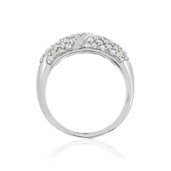Bague argent 925 bombée zirconias