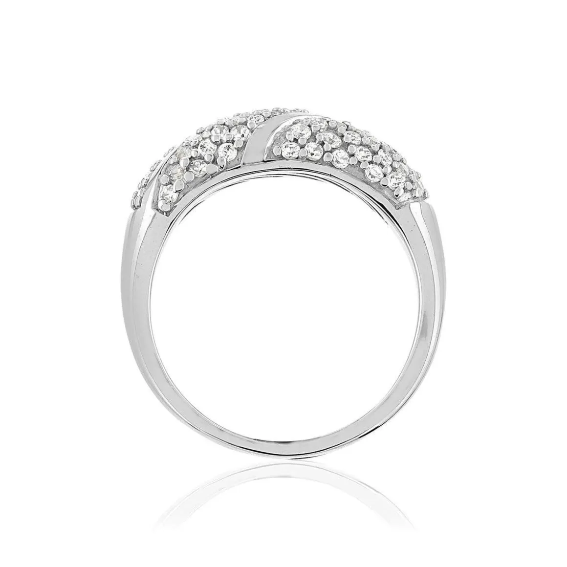 Bague argent 925 bombée zirconias