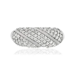 Bague argent 925 bombée zirconias