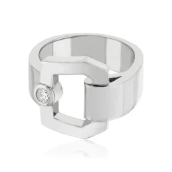 Bague argent 925 boucle et zirconia