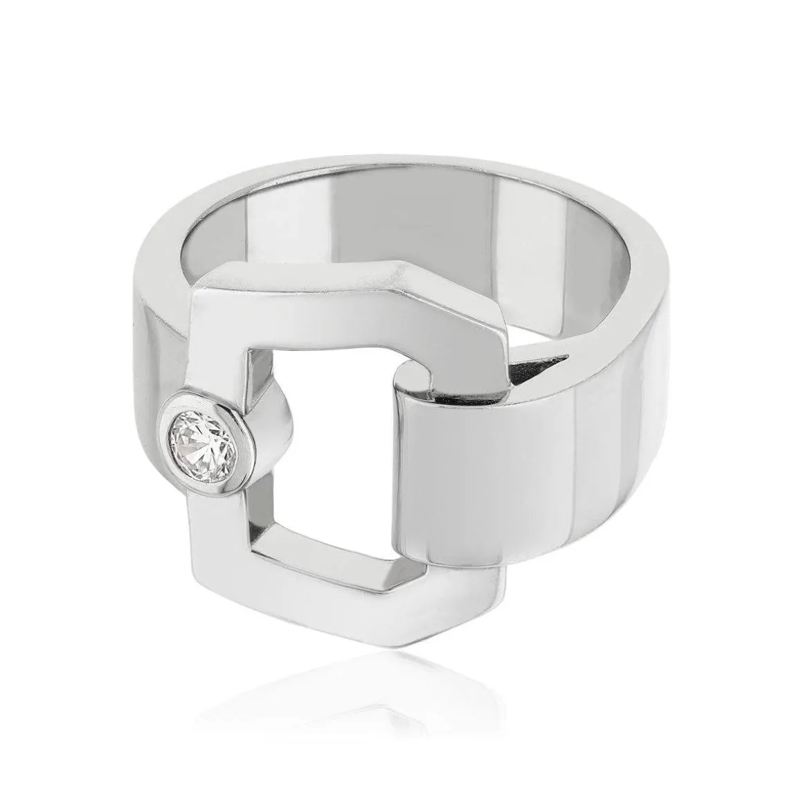 Bague argent 925 boucle et zirconia