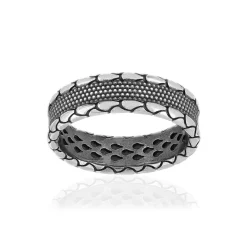 Bague argent 925 écailles perlée