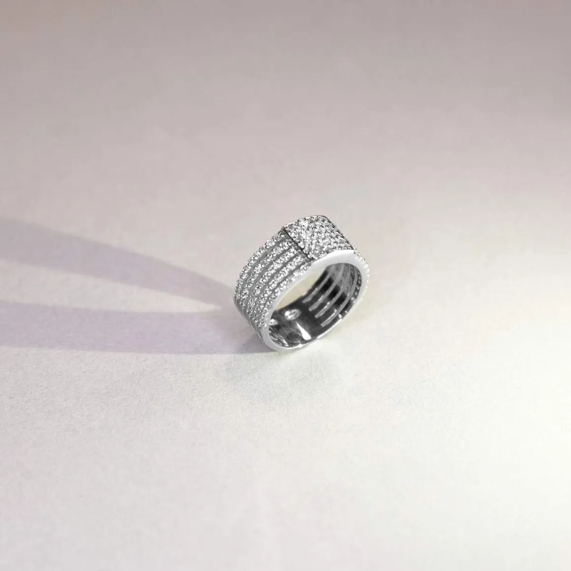 Bague argent 925 carré zirconias
