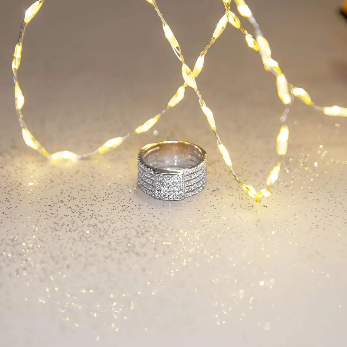 Bague argent 925 carré zirconias