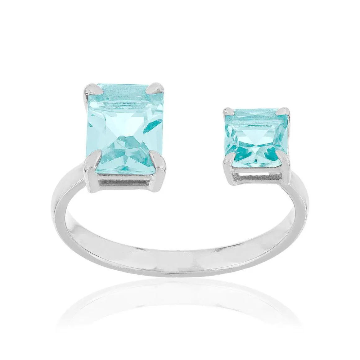 Bague argent 925 cristal bleu