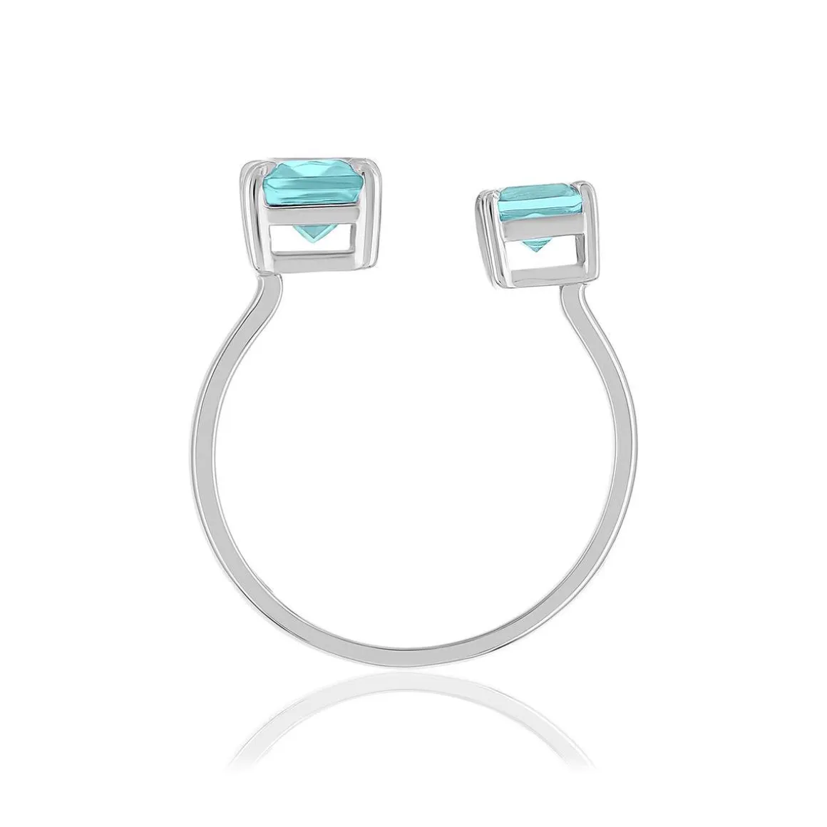 Bague argent 925 cristal bleu