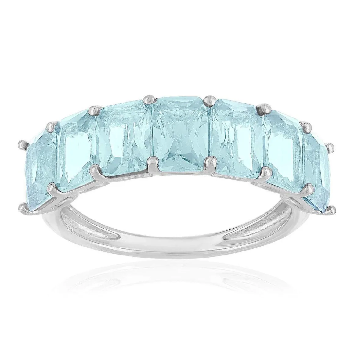 Bague argent 925 cristal bleu