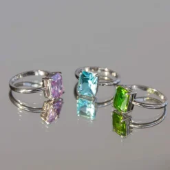 Bague argent 925 cristal vert