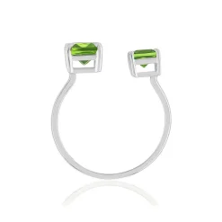 Bague argent 925 cristal vert