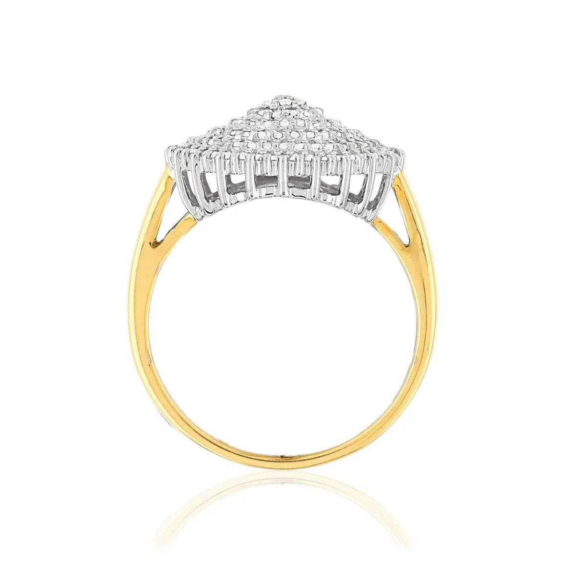 Bague argent 925 doré zirconias
