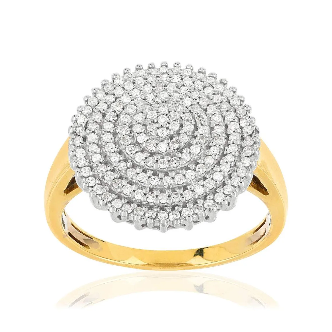 Bague argent 925 doré zirconias