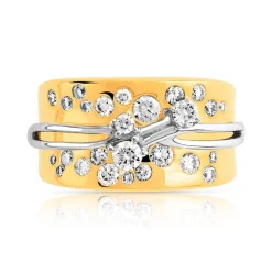 Bague argent 925 doré zirconias