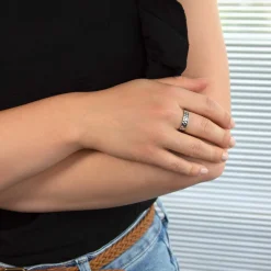 Bague argent 925, effet martelé