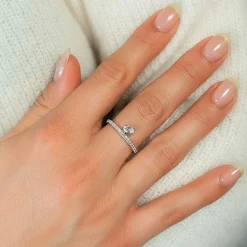 Bague argent 925 et zirconias