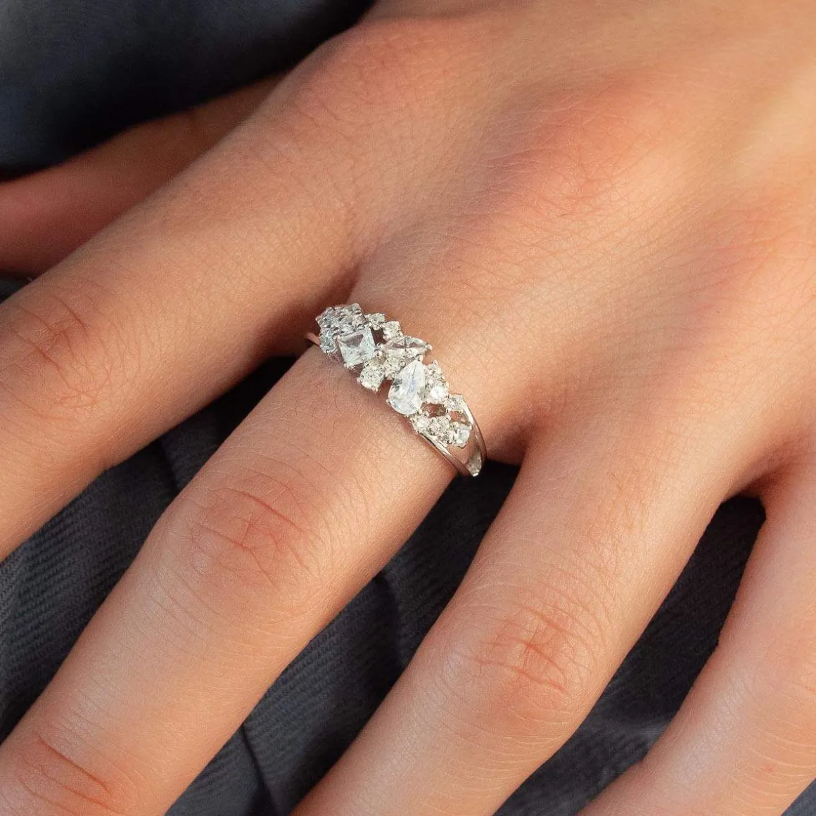 Bague argent 925 et zirconias