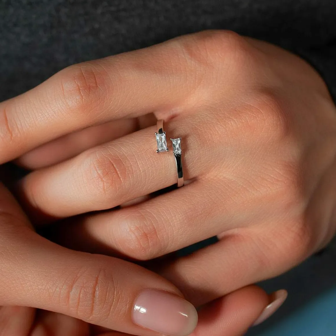 Bague argent 925 et zirconias