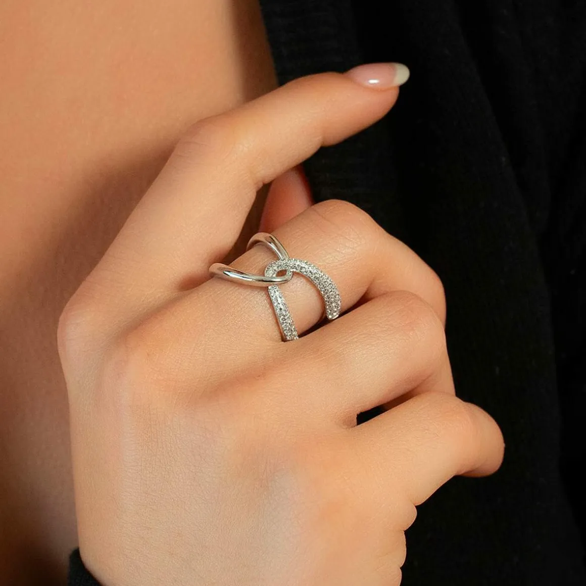 Bague argent 925 et zirconias