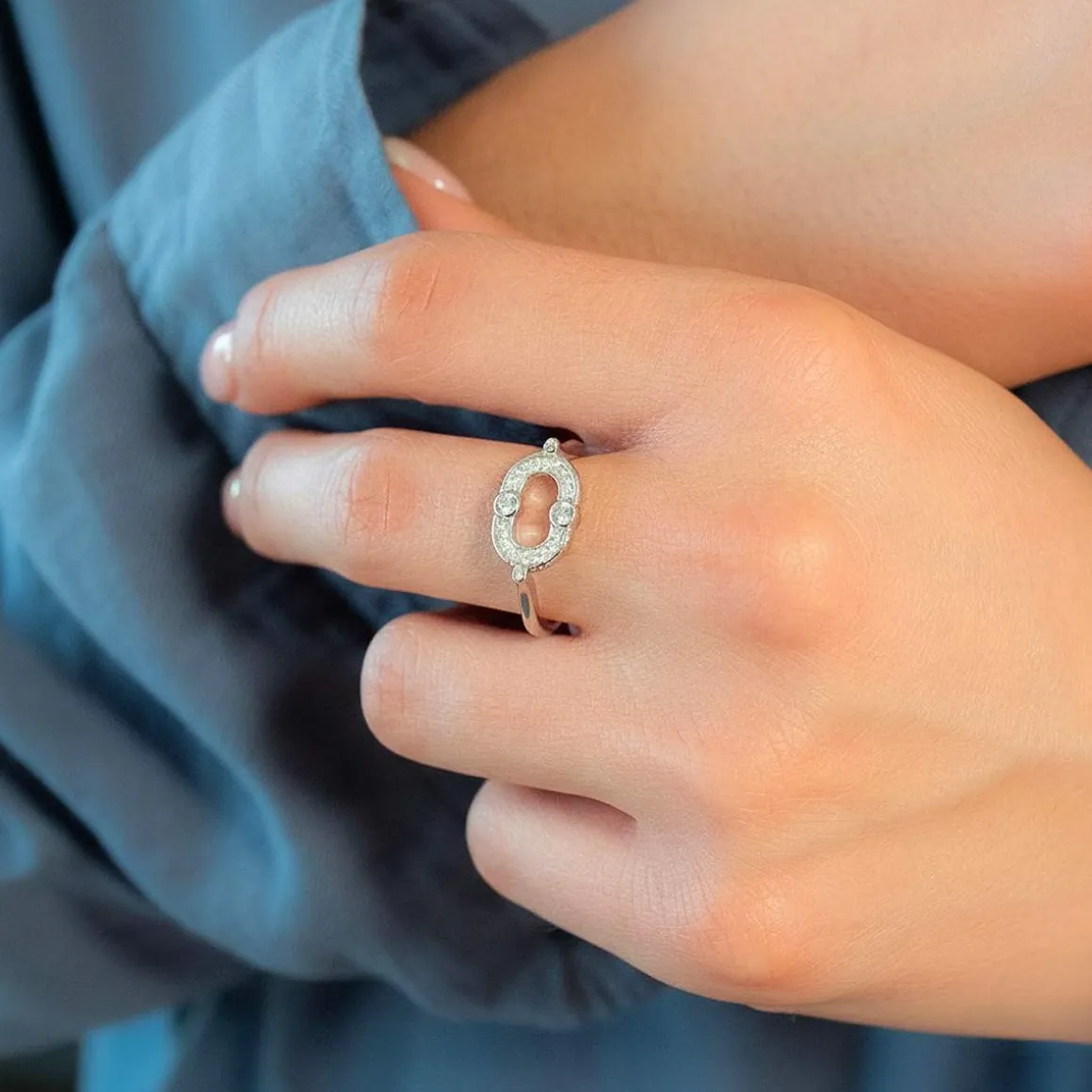 Bague argent 925 et zirconias