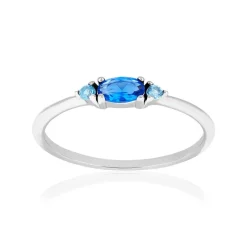 Bague argent 925 et zirconias bleus