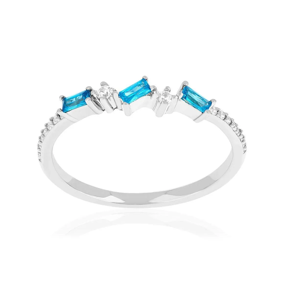 Bague argent 925 et zirconias bleus