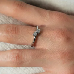 Bague argent 925 et zirconias motif coeur