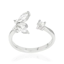 Bague argent 925 et zirconias ouverte