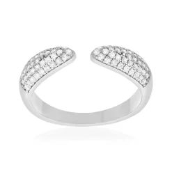 Bague argent 925 et zirconias ouverte