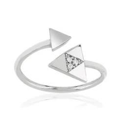 Bague argent 925 et zirconias ouverte