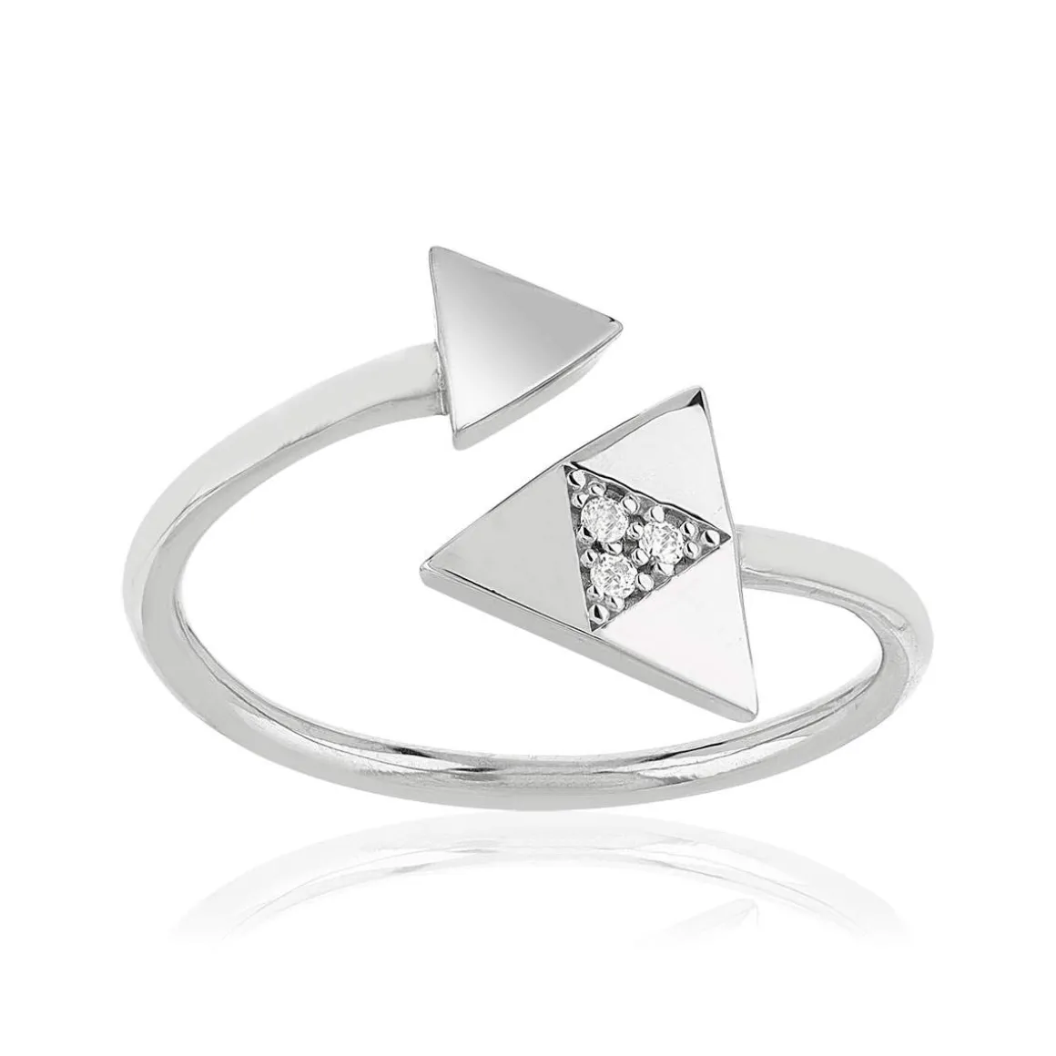 Bague argent 925 et zirconias ouverte