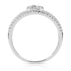 Bague argent 925 fleur zirconias
