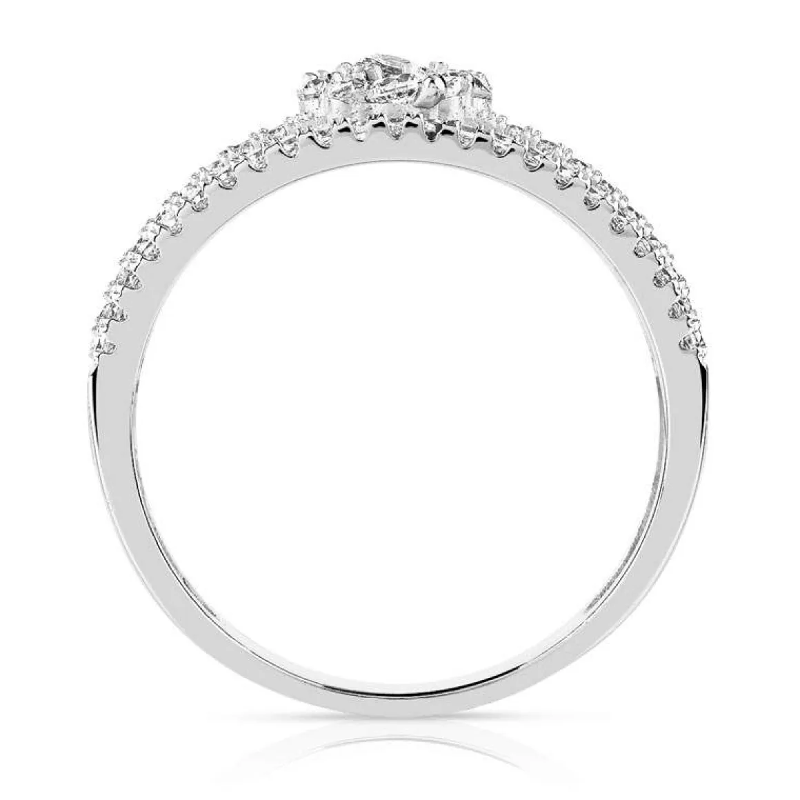 Bague argent 925 fleur zirconias