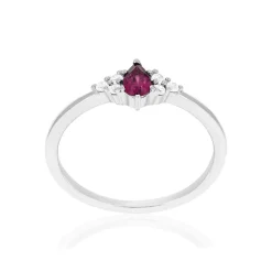Bague argent 925 grenat rhodolite et zirconias