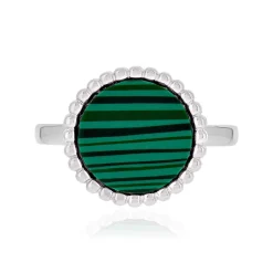 Bague argent 925 malachites