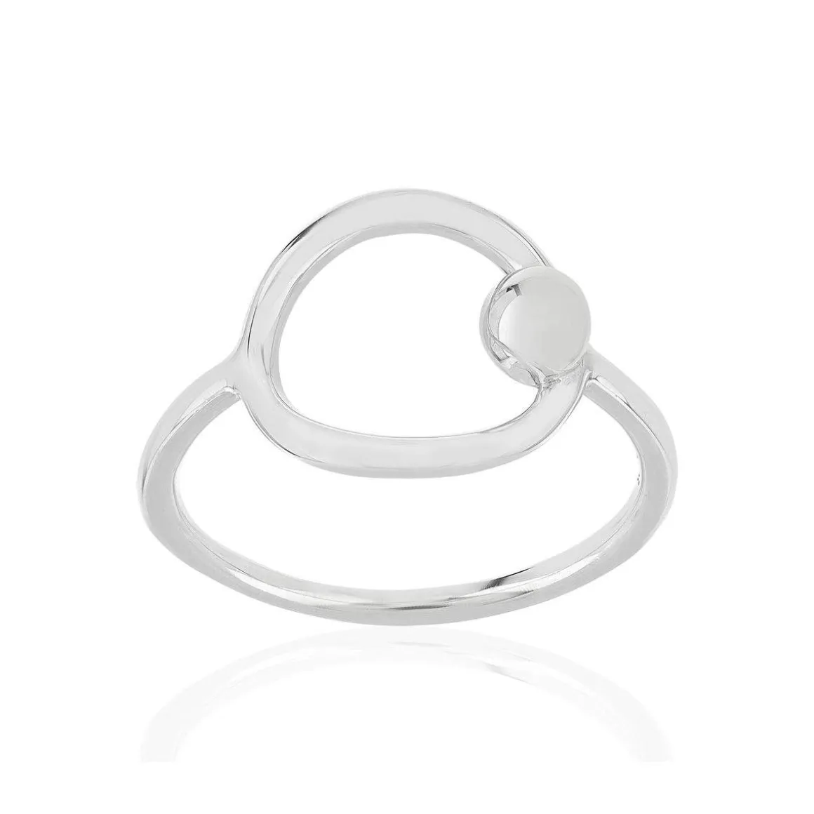 Bague argent 925 motif anneau et boule