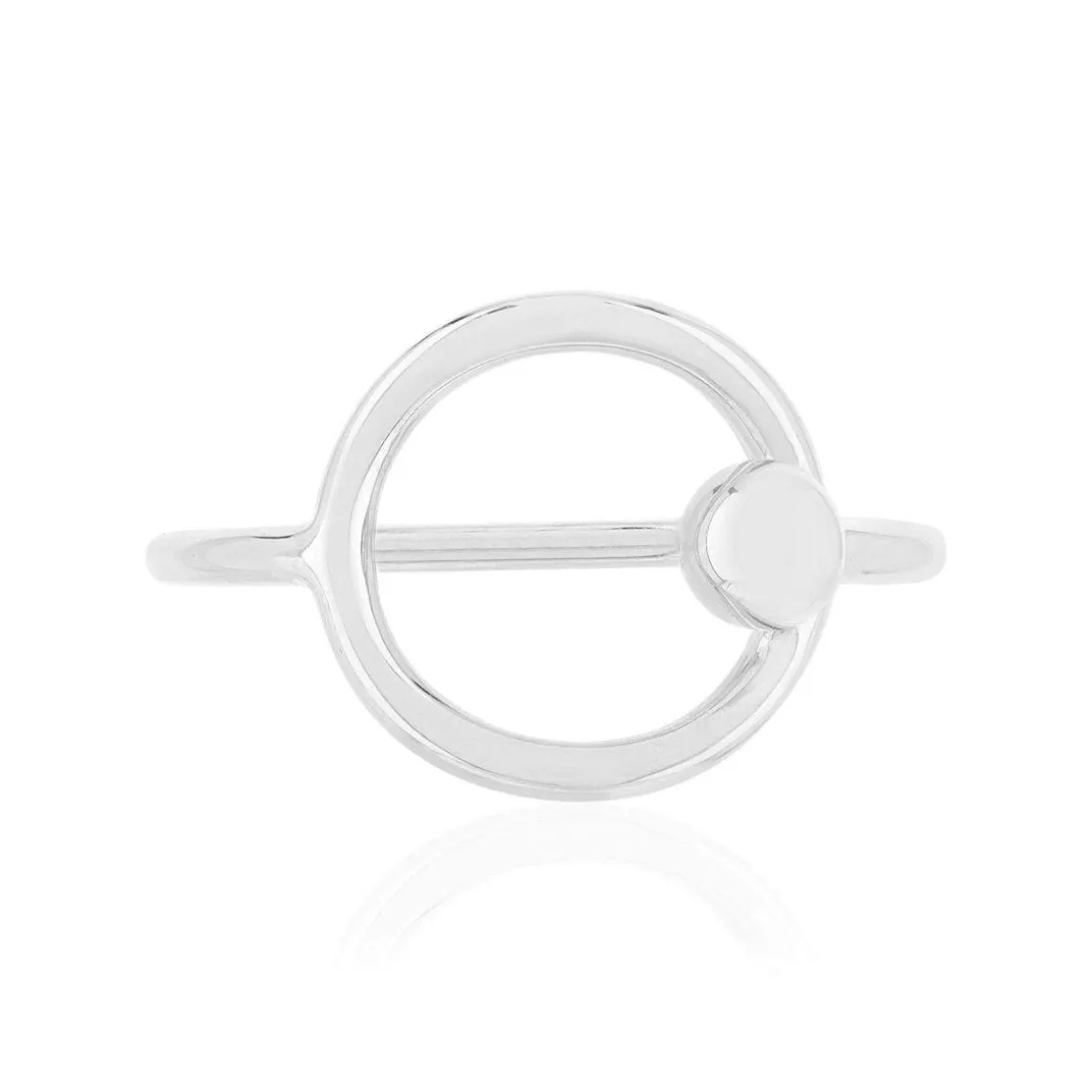 Bague argent 925 motif anneau et boule