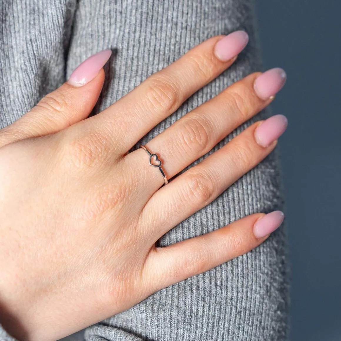 Bague argent motif coeur