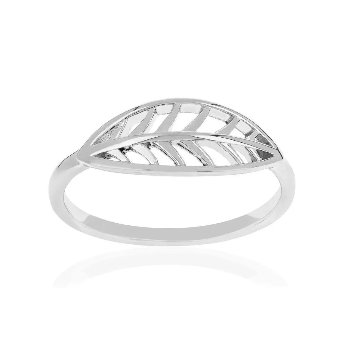 Bague argent 925 motif feuille