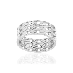 Bague argent 925 motif maille gourmette