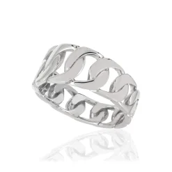 Bague argent 925, motif maille gourmette