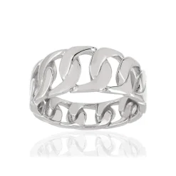 Bague argent 925, motif maille gourmette