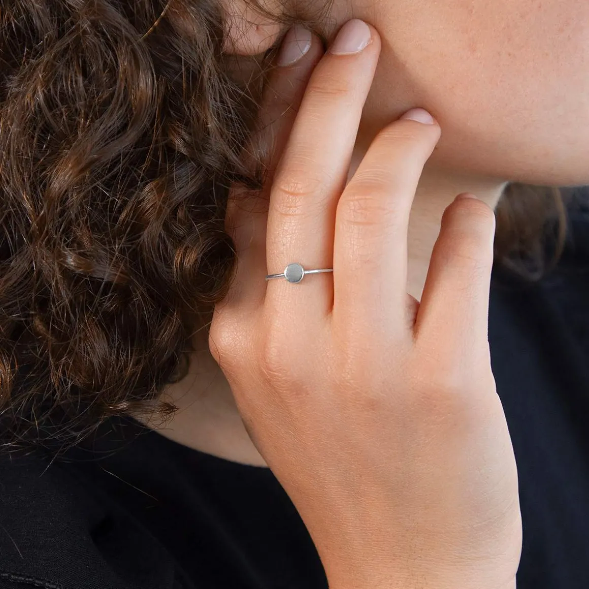 Bague argent 925 motif rond