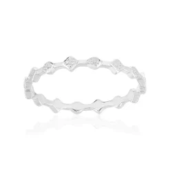 Bague argent 925 motif rond et losange martelé