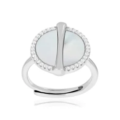 Bague argent 925 nacres et zirconias