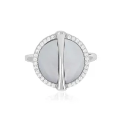 Bague argent 925 nacres et zirconias