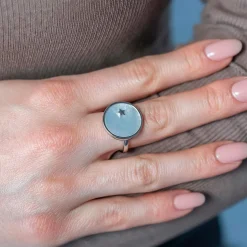 Bague argent 925 nacres étoile