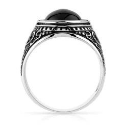 Bague argent 925 onyx imitation ovale