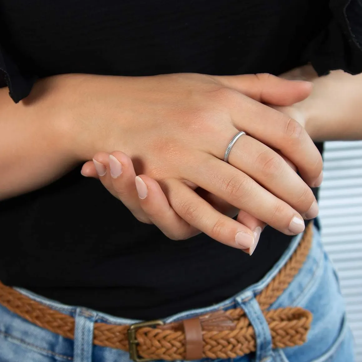Bague argent 925 perlée