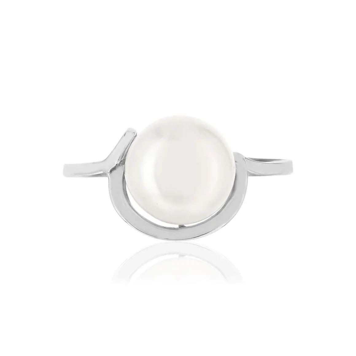 Bague argent 925, perle de culture de Chine.